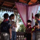 Áquila percorre pontos de Xaxim em atividade educativa